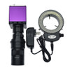 1/2-inch HDMI Video Microscope Camera SD Card Storage R G B Independent Adjustment+10X-200X Zoom C-mount Lens+144 LED Light