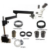 7X-90X Articulating Arm Pillar Stereo Zoom Microscope 2.0X Objective Lens Trinocular Microscopio 144 Led ring lights