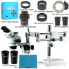 3.5X 7X 45X 90X Trinocular Stereo Microscope Double Boom Stand Zoom Simul Focal+21MP Camera Microscope For Industrial PCB Repair