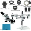 3.5X 7X 45X 90X Zoom Simul-focal Double Arm Boom Stand Trinocular Stereo Microscope For Phone Chip PCB Soldering Repair Jewelry