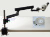 FYSCOPE 7X-45X Binocular Articulating Arm Pillar Clamp 144-LED Zoom Stereo Microscope