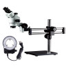 7X-45X Stereo Trinocular Microscope Boom Stand LED Ring Light digital microscope for electronics laboratory microscope lens