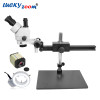 Lucky Zoom Brand 7X-45X Flexible Stand Trinocular Microscope 2MP VGA AV USB Microscopio Camera 144Pcs LED Light Free Shipping