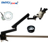 Lucky Zoom Articulating Arm Microscope For Soldering Table Microscope Trinocular 90X Clamp Adjustable Stereo Microscopio Stand