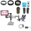 3.5X-90X Double Arm Boom Stand Trinocular Stereo Microscope +0.5X 2.0X auxiliary Objective lens +30MP HDMI Microscopio camera