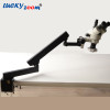 Luckyzoom 3.5X-45X Stereo Zoom Trinocular Microscope Articulating Clamp Stand 144PCS LED Light Microscopio Accessories