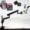 7X-90X Trinocular Industrial Inspection Microscope Long Arm Clamp Large Stereo Table Stand+14MP HDMI USB Camera+LED Light Source