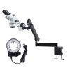 Simul-Focal 7X-45X Trinocular Stereo Microscope Articulating Arm Clamp Microscope electronic biological microscope trinocular