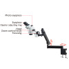 Simul-Focal 7X-45X Trinocular Stereo Microscope Articulating Arm Clamp Microscope electronic biological microscope trinocular