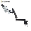 Simul-Focal 7X-45X Trinocular Stereo Microscope Articulating Arm Clamp Microscope LED Light electron microscope biological