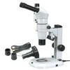Amscope Pm240T-9M Digital Trinocular Common Main Objective Stereo Zoom Microscope, Wh10X Eyepieces, 8X-80X Magnification, 0.8X-8X Zoom Objective, Pillar Stand, 100V-240V, Includes 9Mp Camera With Reduction Lens And Software