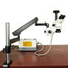 OMAX 2.1X-270X 14MP USB3 Digital Zoom Stereo Microscope on Articulating Arm with 150W Ring & Dual Lights