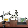 OMAX 2.1X-270X 14MP Digital Zoom Stereo Microscope on Articulating Arm with 150W Ring and Dual Lights