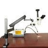 OMAX 2X-270X USB3 10MP Simal-focal Zoom Stereo Microscope on Articulating Arm with 150W Dual Fiber Light