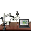 OMAX 2.1X-225X 5MP USB3.0 Digital Stereo Microscope on Articulating Arm+30W LED Ring & Dual Lights