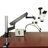 OMAX 2.1X-225X 14MP USB3.0 Digital Zoom Stereo Microscope on Articulating Arm with 30W LED Dual Light