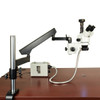 OMAX 2.1X-225X 1.3MP Digital Zoom Stereo Microscope on Articulating Arm with 30W LED Ring and Dual Lights