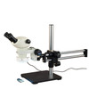 OMAX 6X-50X 5MP Touchpad Screen Binocular Stereo Microscope on Ball-Bearing Boom with 144-LED Light
