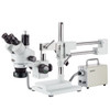 AmScope 3.5X-180X Simul-Focal Trinocular Boom Stereo Microscope with LED Fiber Optic and 18MP USB3 Camera