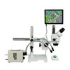 OMAX 2.1X-225X 5MP Touchscreen Stereo Boom Stand Trinocular Microscope with 20W LED Dual Fiber Light