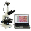 OMAX 40-2500X PLAN Phase Contrast Trinocular Compound LED Siedentopf Microscope with 14MP Camera and Aluminum Case
