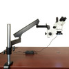 OMAX 3.5X-90X 5MP Touchscreen Stereo Microscope on Articulating Arm Stand with 144 LED Ring Light