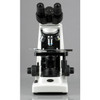 AmScope B600A-PCT Siedentopf Binocular Compound Microscope, 40X-1600X Brightfield Magnification, 100X-1600X Turret-Mounted Phase Contrast Magnification, Halogen Illumination, Abbe Condenser, Double-Layer Mechanical Stage, Anti-Mold