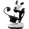 AmScope GM400TY Trinocular Gemology Stereo Zoom Microscope, WH10x Eyepieces, 7X-90X Magnification, 0.7X-4.5X Zoom Objective, Halogen and Fluorescent Lighting, Inclined Pillar Stand, 110V-120V, Includes 2.0X Barlow Lens