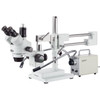 AmScope 3.5X-180X Simul-Focal Trinocular Boom Stereo Microscope with LED Fiber Optic Light and 16MP USB3 Camera