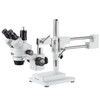 AmScope 3.5X-180X Simul-Focal Stereo Zoom Microscope on Boom Stand with Fiber Light + 18MP USB3 Camera