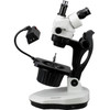 AmScope GM400T Trinocular Gemology Stereo Zoom Microscope, WH10x Eyepieces, 7X-45X Magnification, 0.7X-4.5X Zoom Objective, Halogen and Fluorescent Lighting, Inclined Pillar Stand, 110V-120V