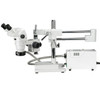 AmScope ZM-4BZ3-FOR Professional Binocular Stereo Zoom Microscope, EW10x Eyepieces, 2X-90X Magnification, 0.67X-4.5X Zoom Objective, Fiber-Optic Ring Light, Double-Arm Boom Stand, 110V-120V, Includes 0.3x and 2.0x Barlow Lenses