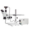 AmScope 3.5X-180X Boom Stand Trinocular Zoom Stereo Microscope with Fiber Optic Ring Illuminator and 18MP USB3 Camera