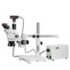 AmScope 3.5X-180X Boom Stand Trinocular Zoom Stereo Microscope with Fiber Optic Ring Illuminator and 16MP USB3 Camera
