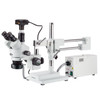 AmScope 3.5X-180X Trinocular Fiber Optic Boom Stereo Microscope and 10MP USB3 Camera