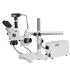 AmScope 3.5X-180X Simul-Focal Stereo Lockable Zoom Microscope with Fiber Optic Ring Illuminator and 14MP USB3 Camera