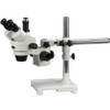 AmScope 7X-90X Trinocular Zoom Stereo Microscope on Boom Stand with a LED Fiber Optic Light and 18MP USB3 Camera