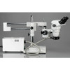 AmScope ZM-4BNW-FOR Professional Binocular Stereo Zoom Microscope, EW10x and EW25x Focusing Eyepieces, 6.7X-112.5X Magnification, 0.67X-4.5X Zoom Objective, Fiber-Optic Ring Light, Double-Arm Boom Stand, 110V-120V