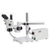 AmScope 3.5X-45X Simul-Focal Stereo Lockable Zoom Microscope with Fiber Optic Ring Illuminator and 18MP USB3 Camera