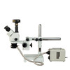 OMAX 2.1X-225X 720p WiFi Zoom Stereo Boom Stand Trinocular Microscope with 30W LED Fiberoptic Light