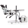 AmScope 3.5X-180X Trinocular Stereo Zoom Microscope on Boom Stand with Fiber Optic Light and 14MP USB3 Camera