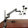 OMAX 3.5X-90X 14MP USB3 Digital Zoom Stereo Microscope on Articulating Arm Stand with 144 LED Ring Light