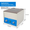 GRASSHOME Desktop Centrifuge Machine -Desktop Electric Medical Practice Centrifuge Lab Timer 0-60min Speed 0-4000 RPM Cap:20ml X 12