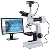AmScope 40X-1000X Two Light Metallurgical Microscope + 10 MP Camera