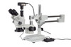 AmScope 3.5X-180X Simul-Focal Stereo Zoom Microscope on Boom Stand with an LED Light and 16MP USB3 Camera