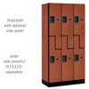 Salsbury Industries 2-Tier "S-Style" Designer Wood Locker with Three Wide Storage Units, 6-Feet High by 18-Inch Deep, Cherry