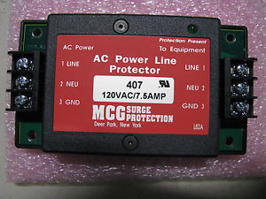MCG SURGE PROTECTION AC POWER LINE PROTECTOR MODEL 407 NSN 592001371