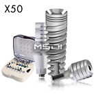 50 X Spiral Dental Implants + Straight Abutments + Healing Caps + Surgical Kit SPW Industrial