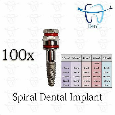 100 Titanium Spiral Dental Implant Internal Hex Sterilized SPW Industrial