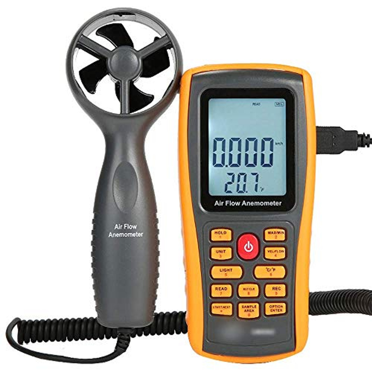 Color Handheld Anemometer Digital Anemometer Air Volume Air Temperature Tester Nuokix Anemometers 